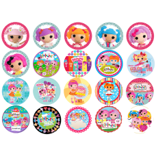 TZLalaloopsy Set 20 mini discuri de zahar decupate papusile Lalaloopsy D5cm